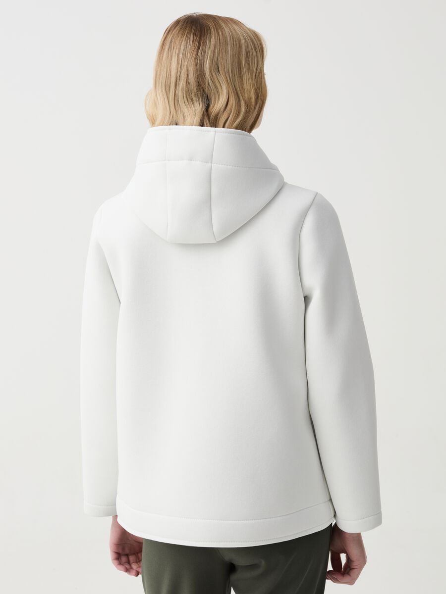 Cropped jacket with hood and zip pockets_1