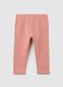 Leggings da bambina in cotone elasticizzato rosa slim fit_0