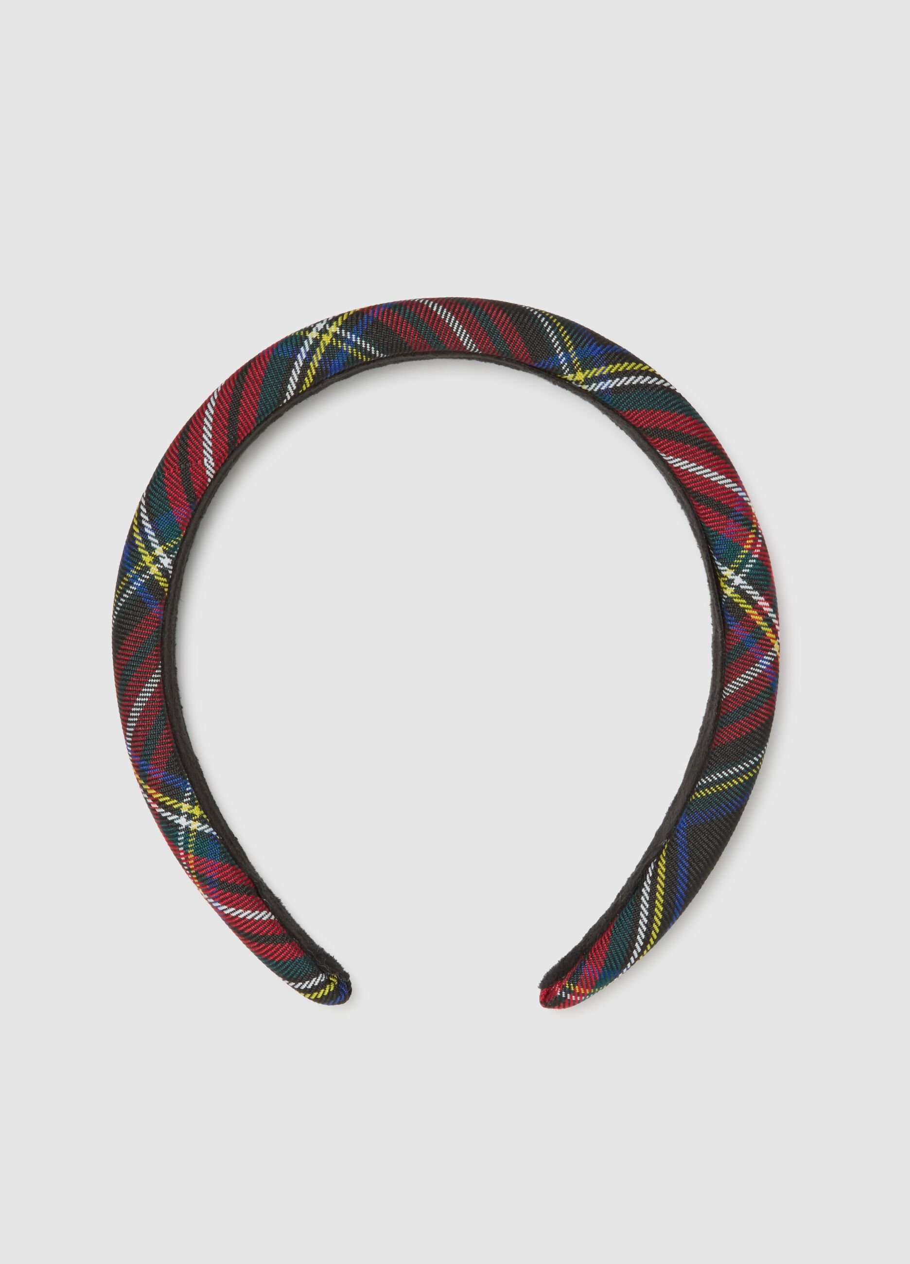 Multicolour headband with check pattern