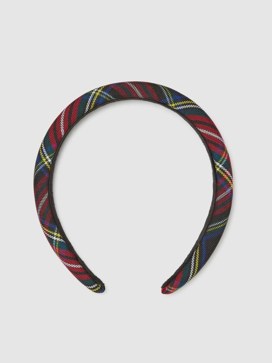 Multicolour headband with check pattern_1