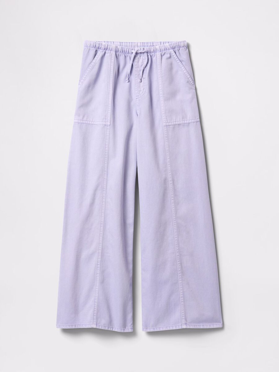 Purple wide-leg trousers with drawstring_3