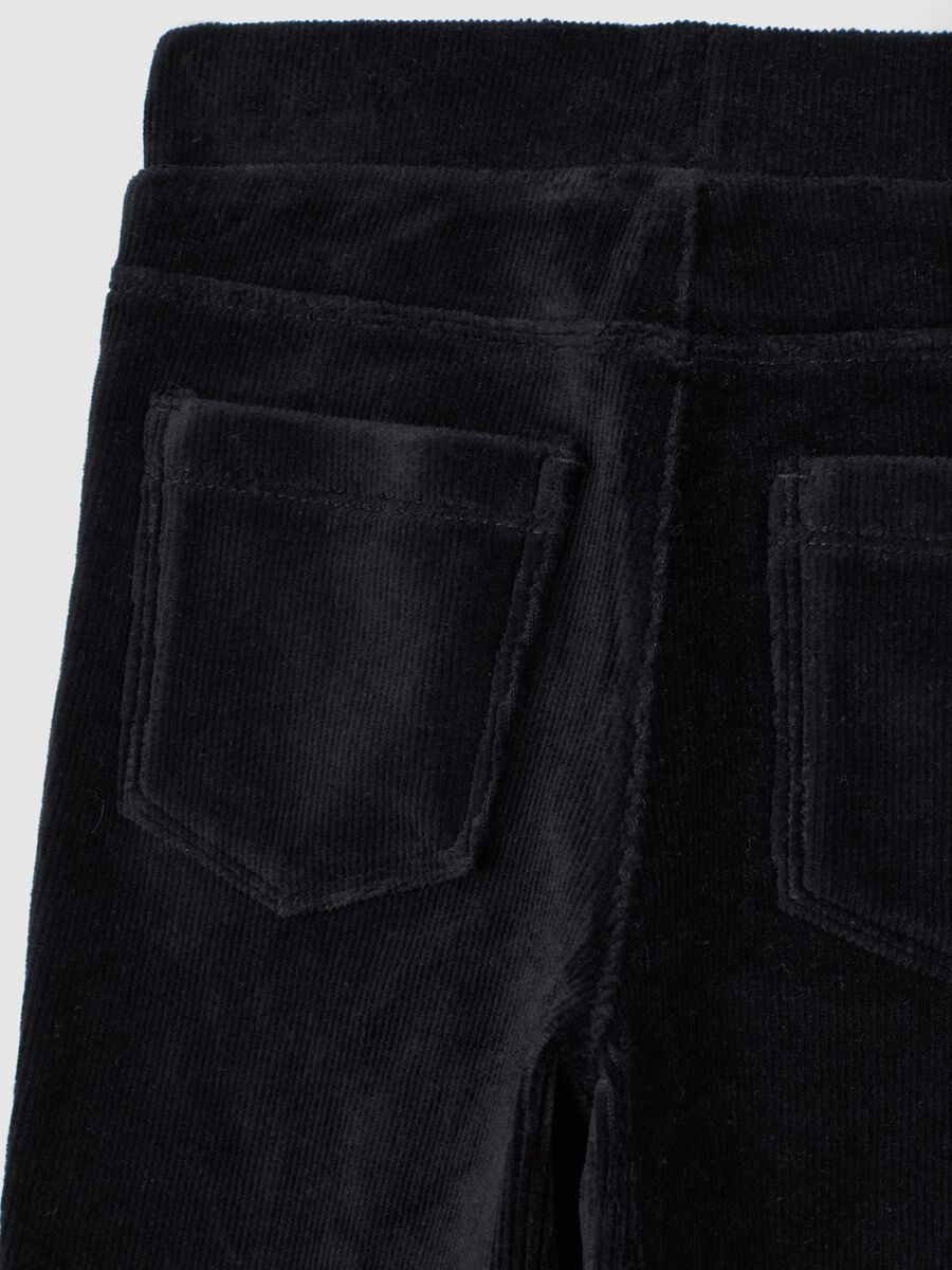 Girls' black cotton blend flare trousers_3