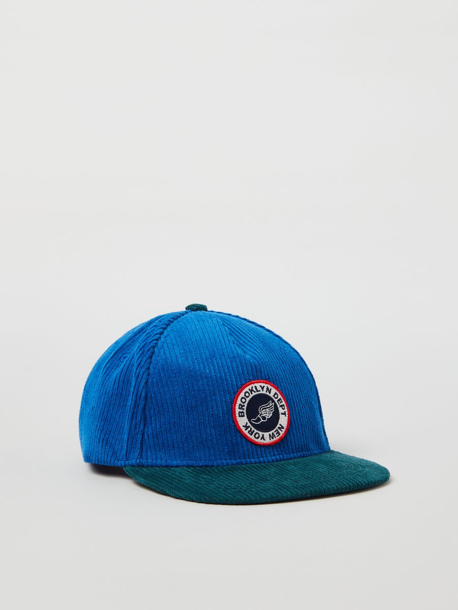 Baseball cap bicolore in corduroy_0