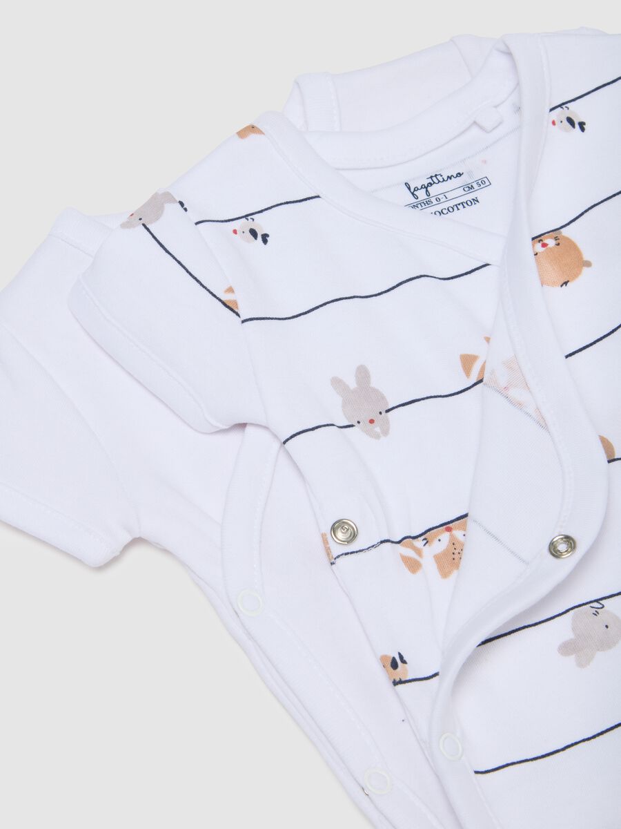 Set bipack bodysuit da neonato in puro cotone bianco_3