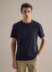 Blue linen-cotton blend regular fit t-shirt_0