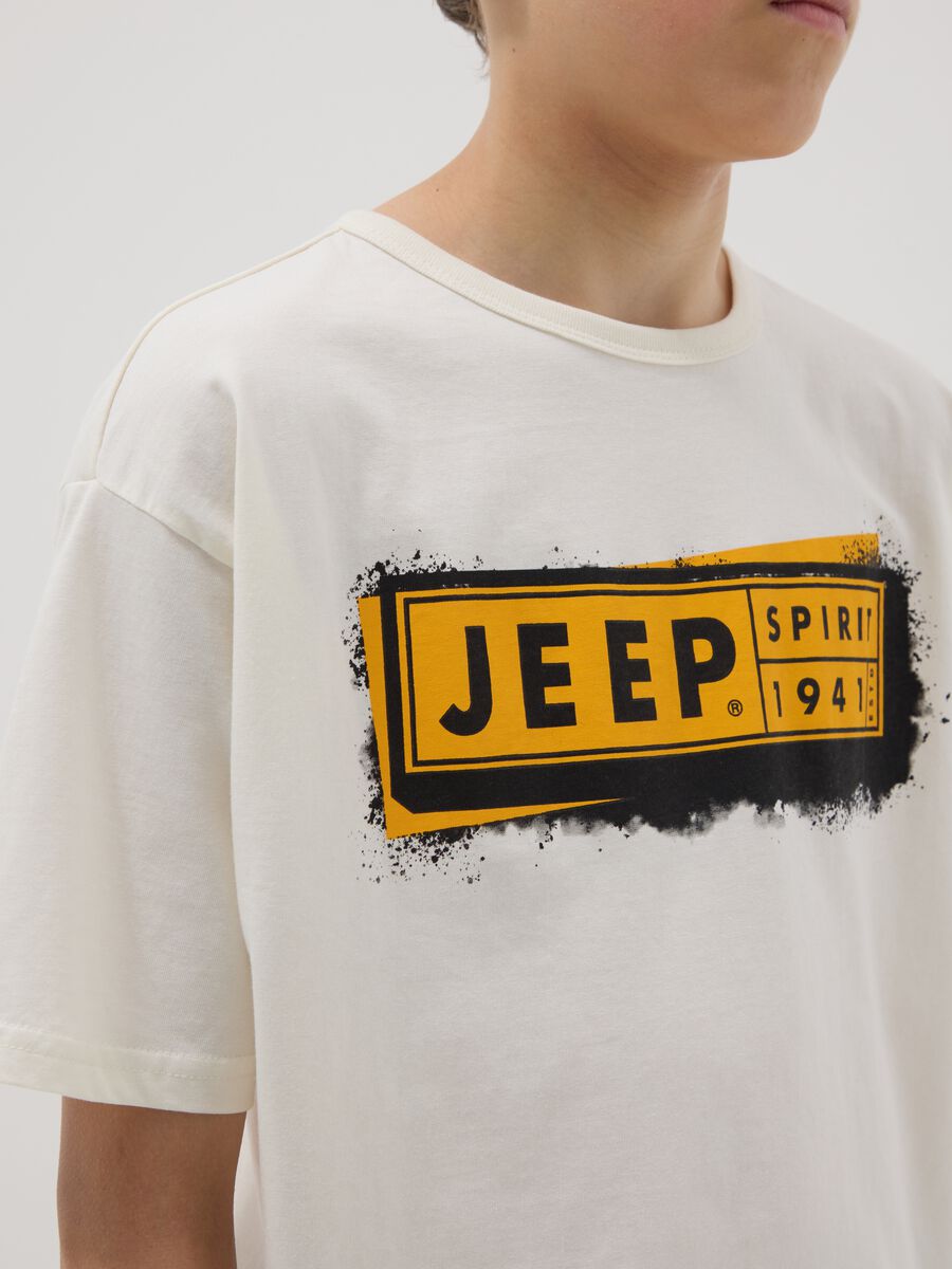 Children's white pure cotton T-shirt with regular fit and print_1