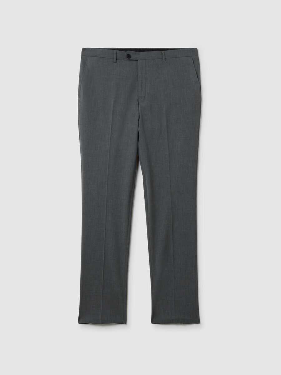 Grey Regular Fit Trousers_4