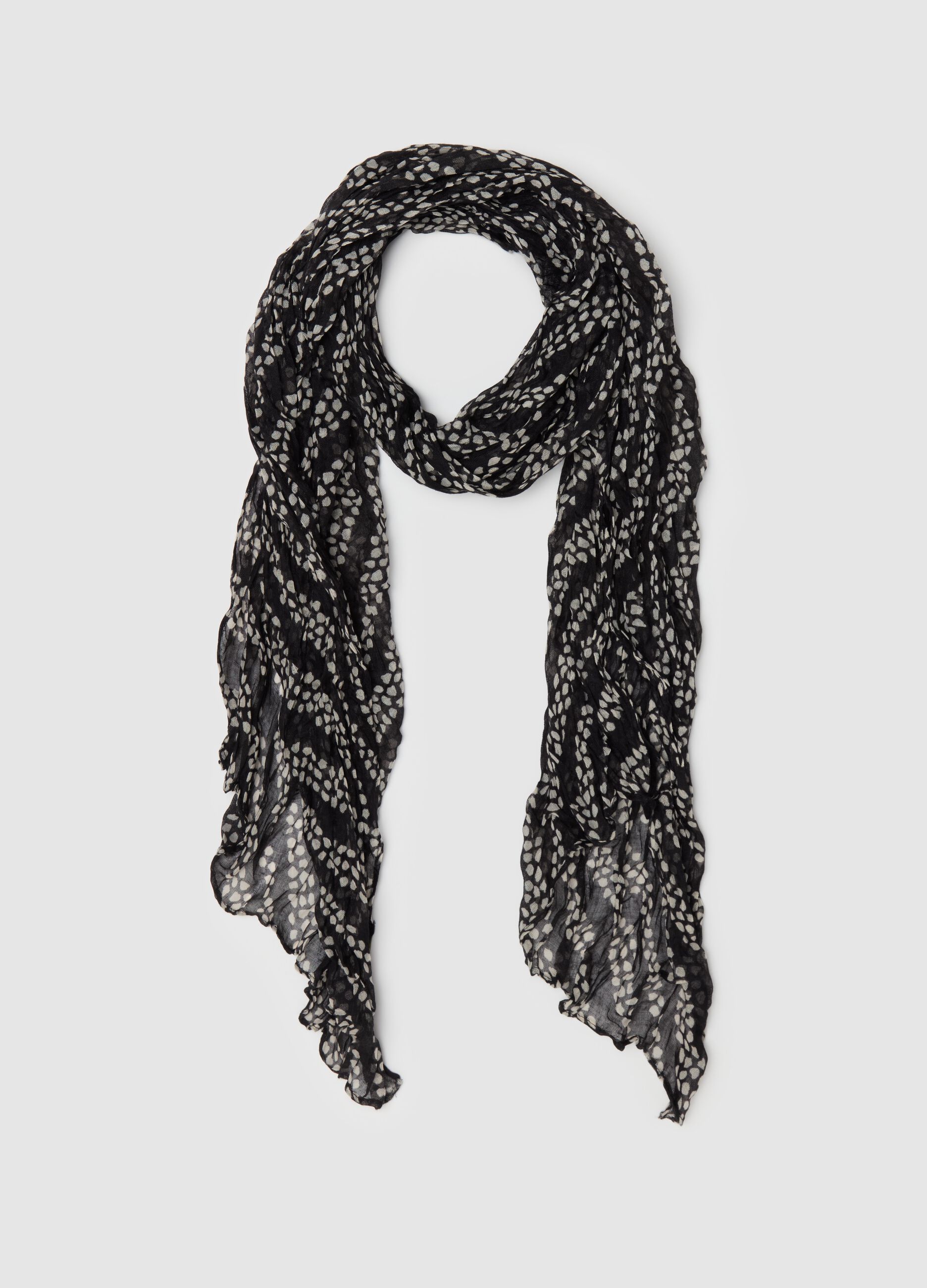 Pashmina effetto crinkle stampa all-over