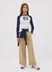 Girls&rsquo; beige wide-leg pure cotton trousers_0
