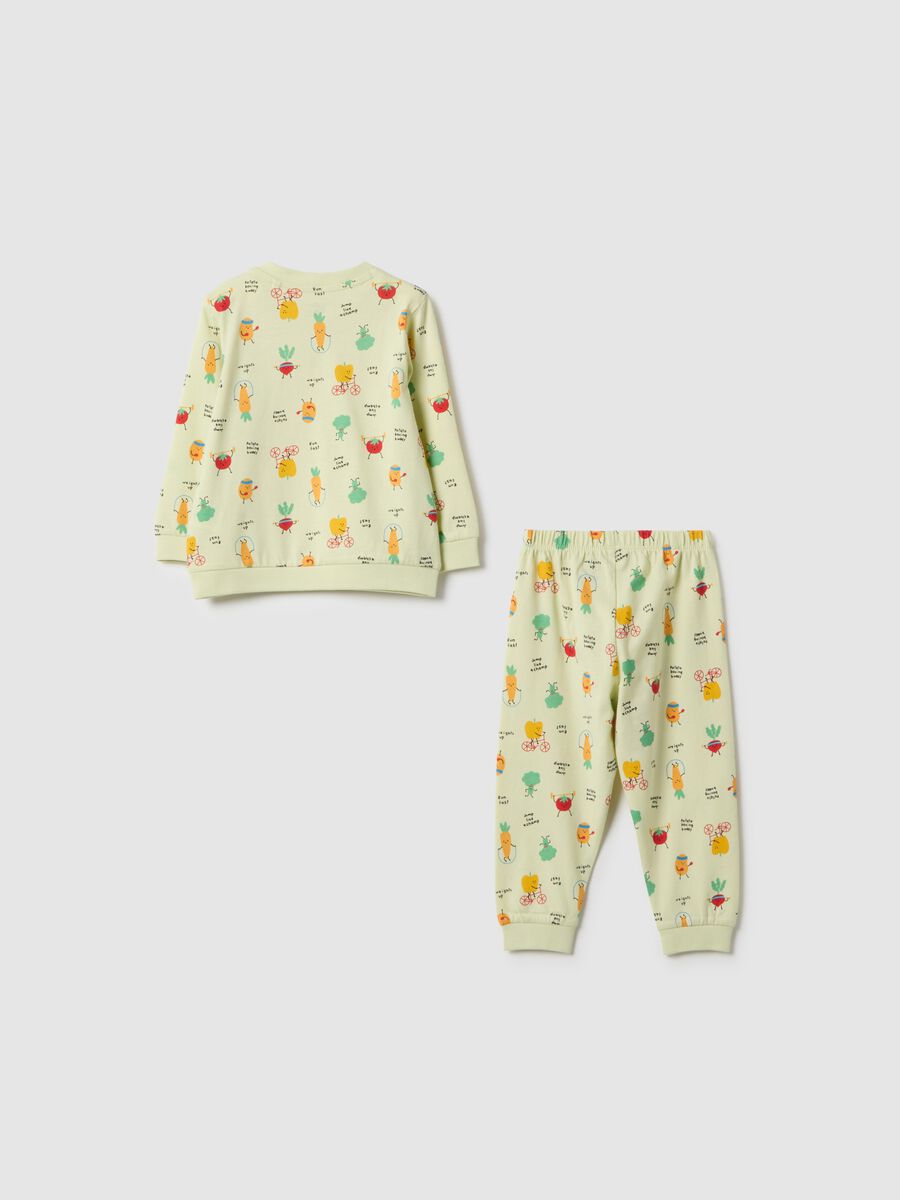 Yellow newborn pyjamas in pure cotton regular fit with prints_1