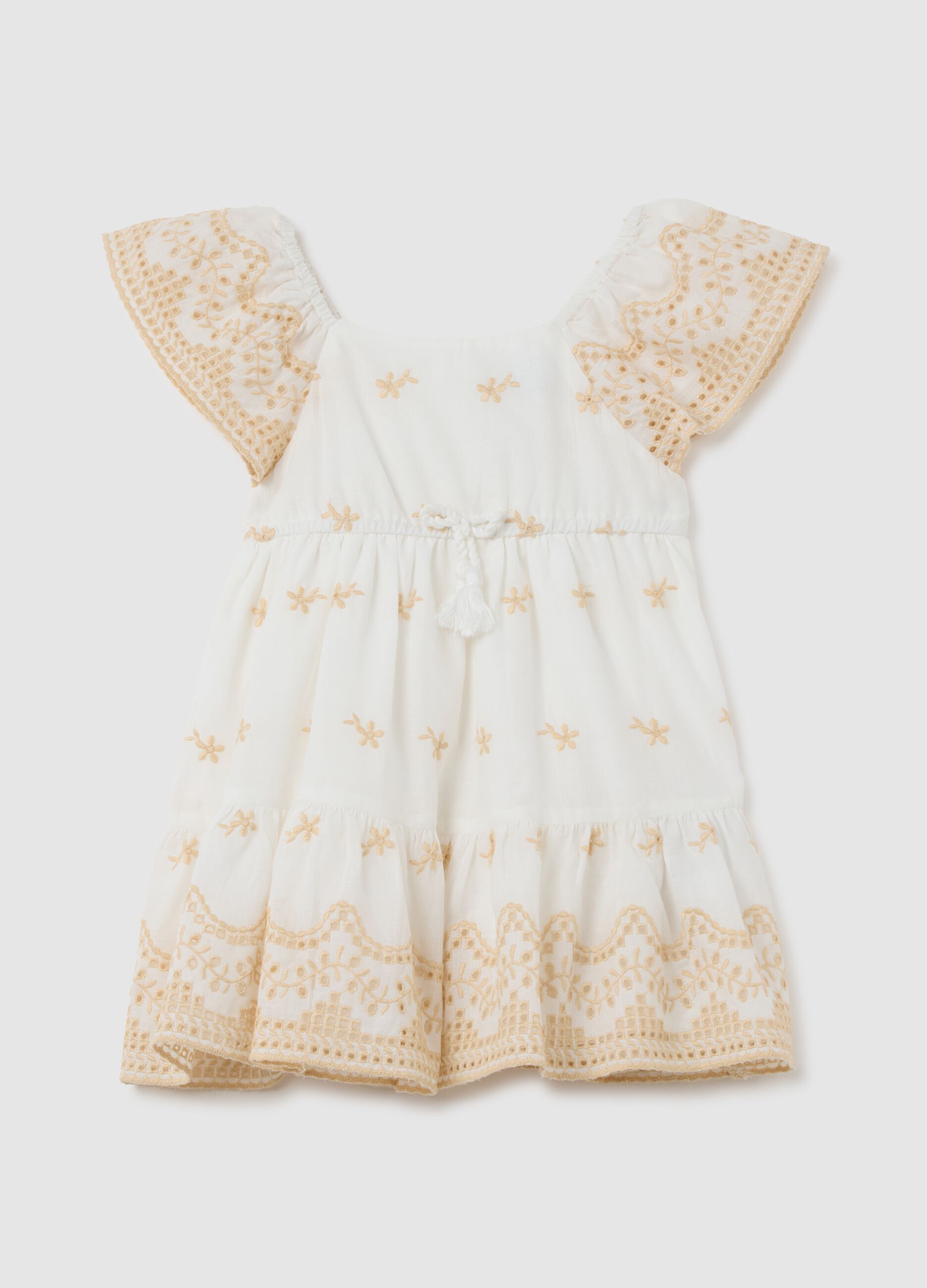Multicolour pure cotton regular fit girl's dress