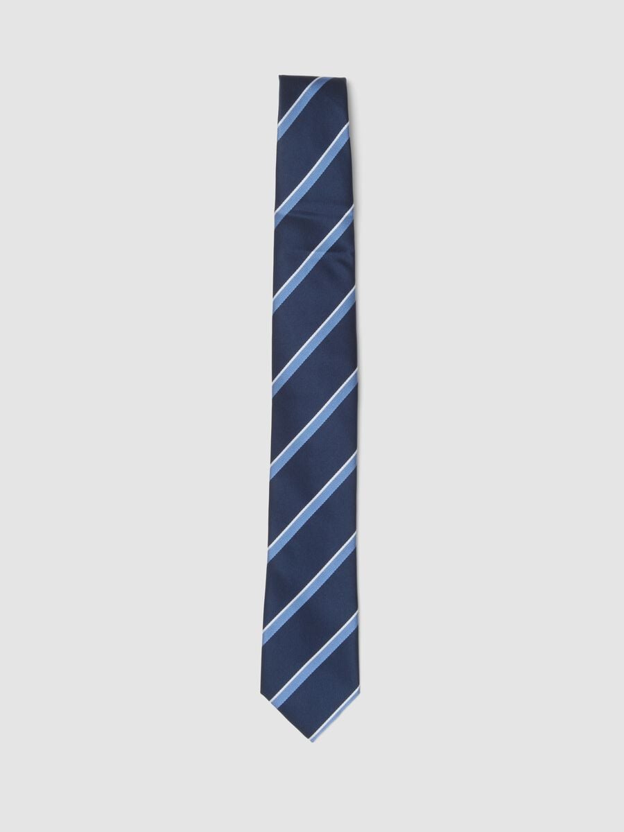 Blue Tie with Diagonal Stripes_0