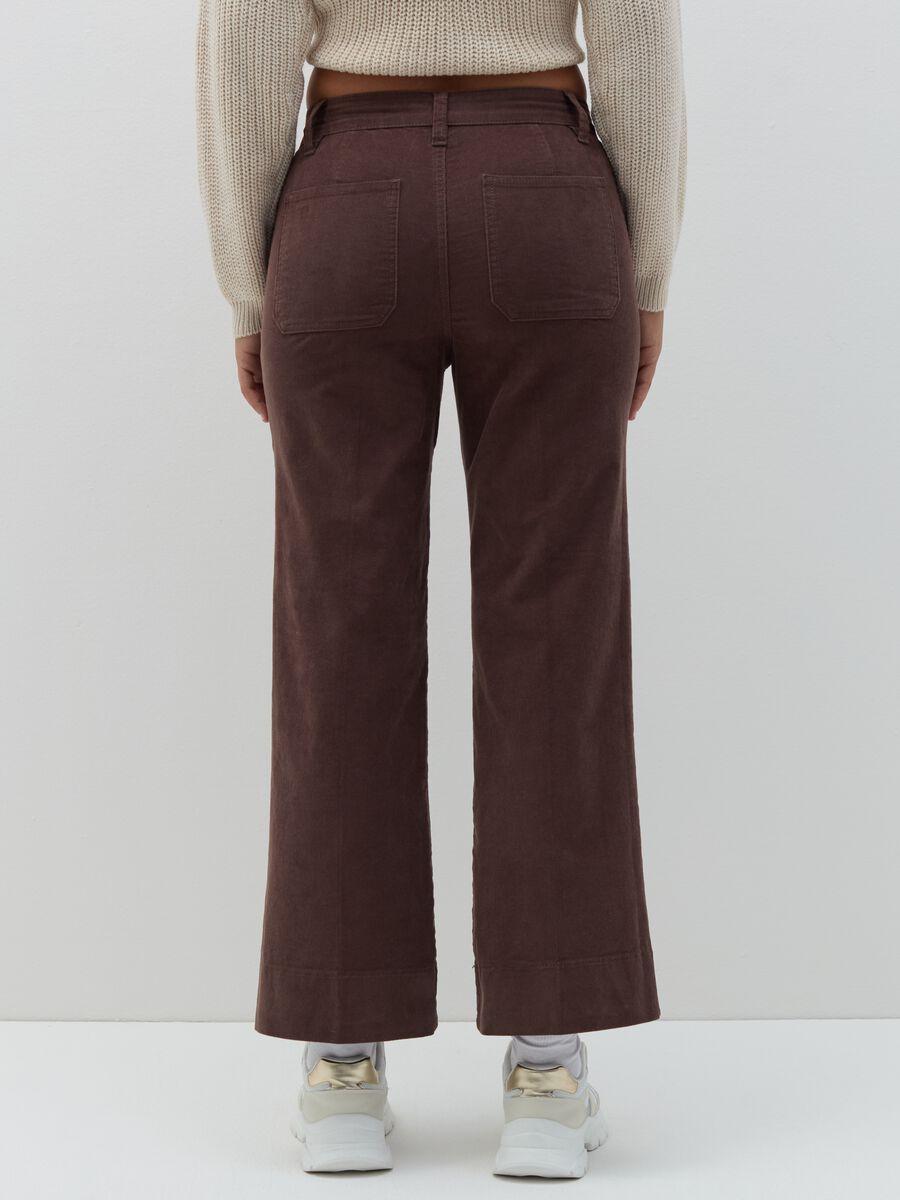 Flare-fit crop trousers in corduroy_3