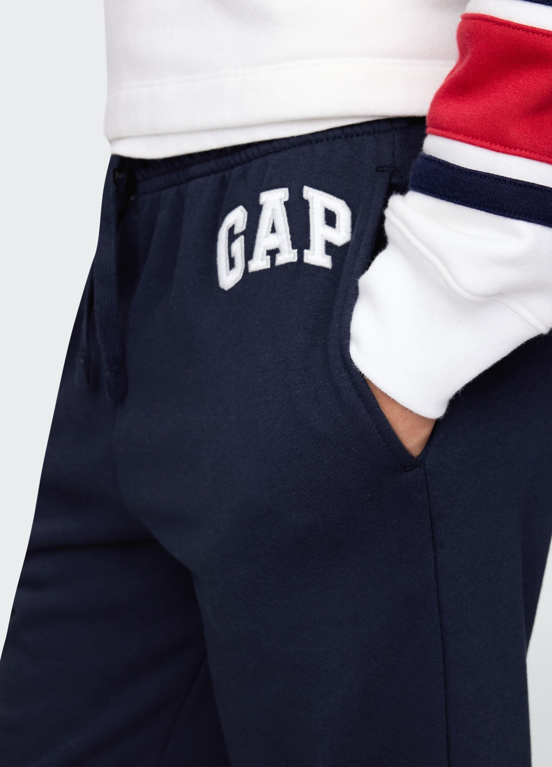GAP Kids navy blue cotton-blend trousers