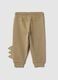 Boys' beige pure cotton trousers regular fit dinosaur style_1