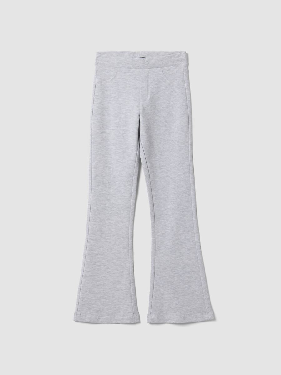Pantaloni grigi in cotone organico elasticizzato slim fit per ragazza_4