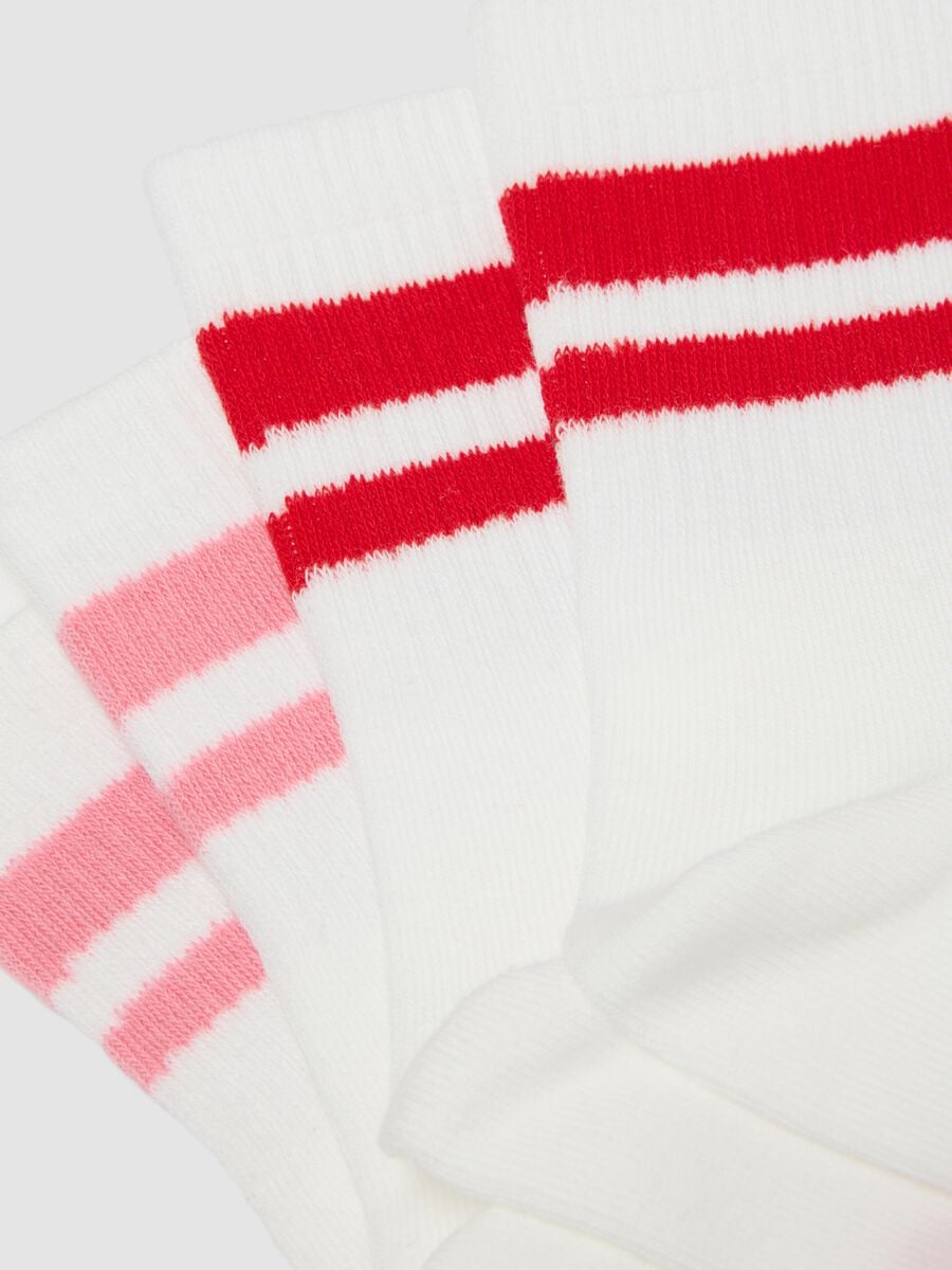 Girls&rsquo; multicolour organic stretch cotton midi socks 3-pack_1