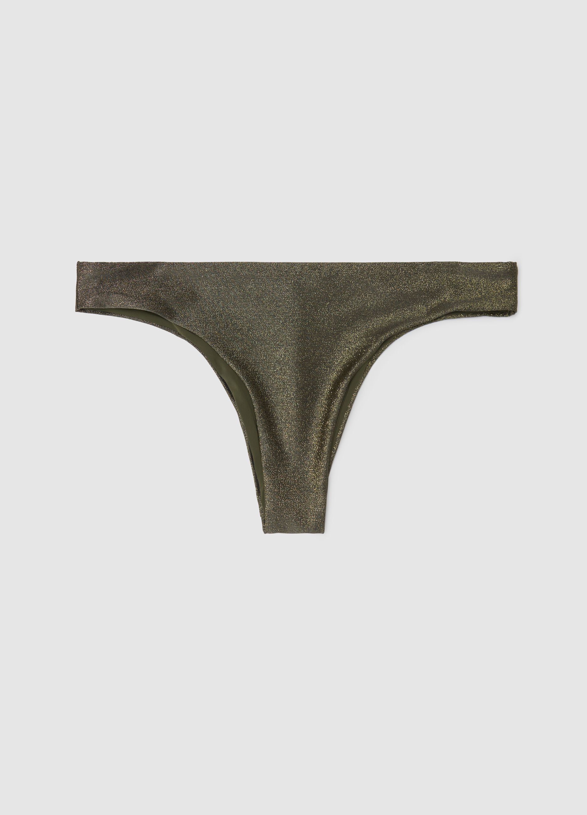 Brasiliano bikini in lycra con lurex verde