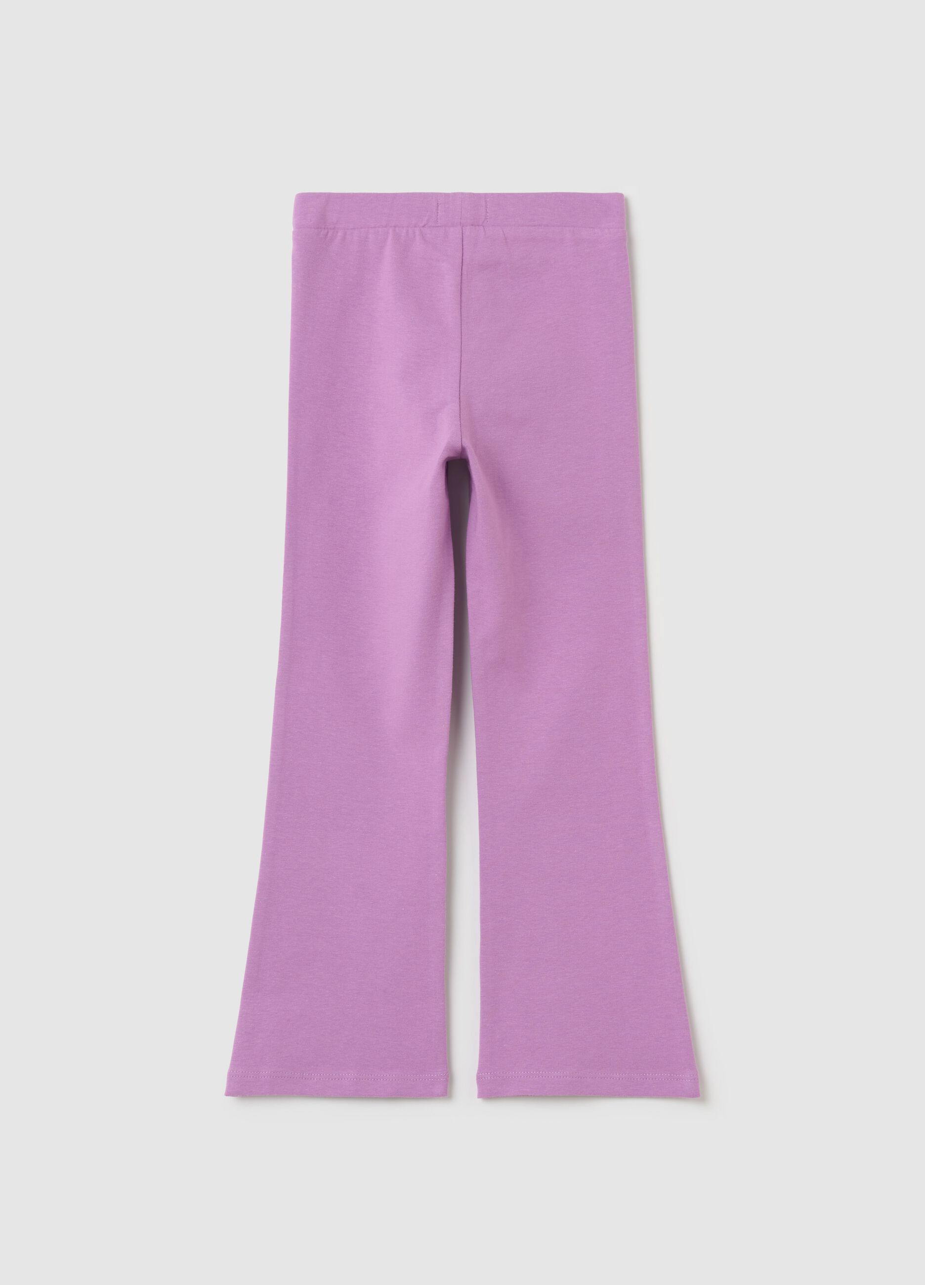 Flare-fit leggings in stretch cotton