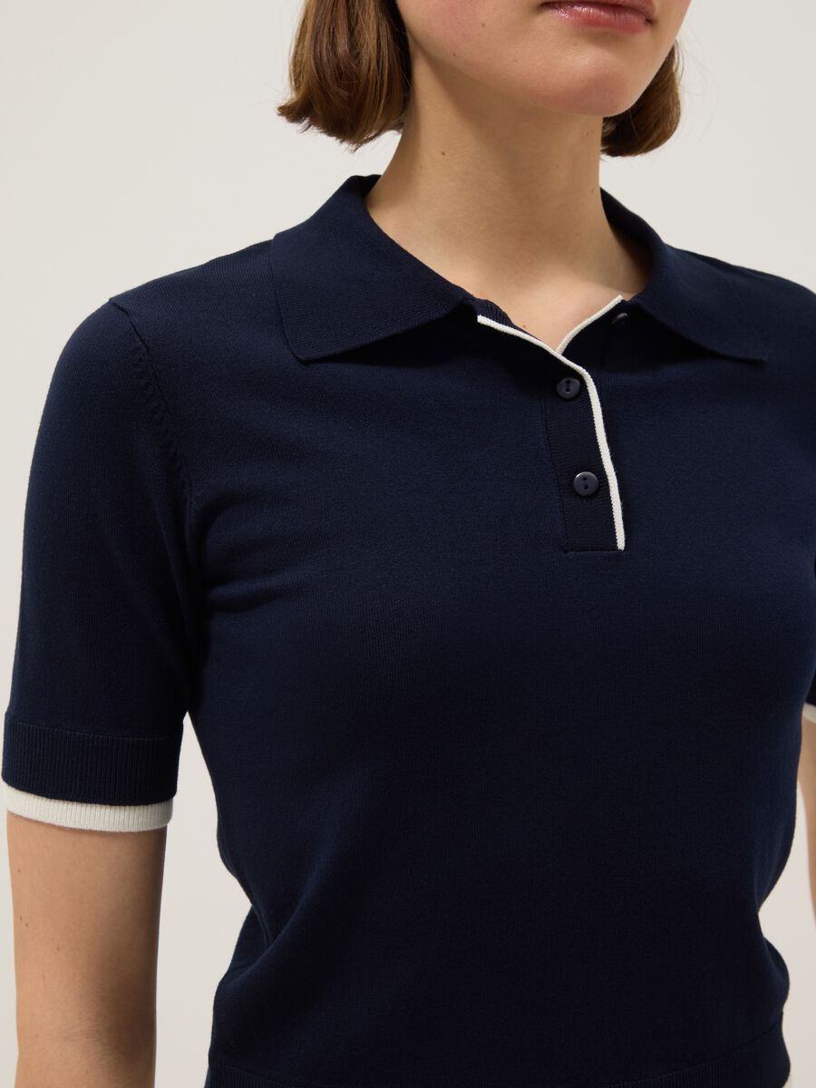 Polo in misto viscosa blu regular fit_3