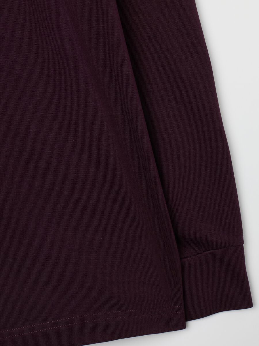 Maglia viola scuro in puro cotone italiano regular fit_1