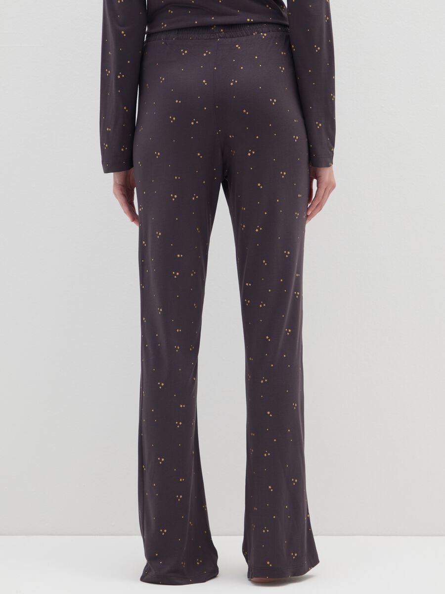 Purple pyjama trousers with stars, regular fit_2