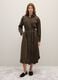 Green long dress with belt and buttons_0