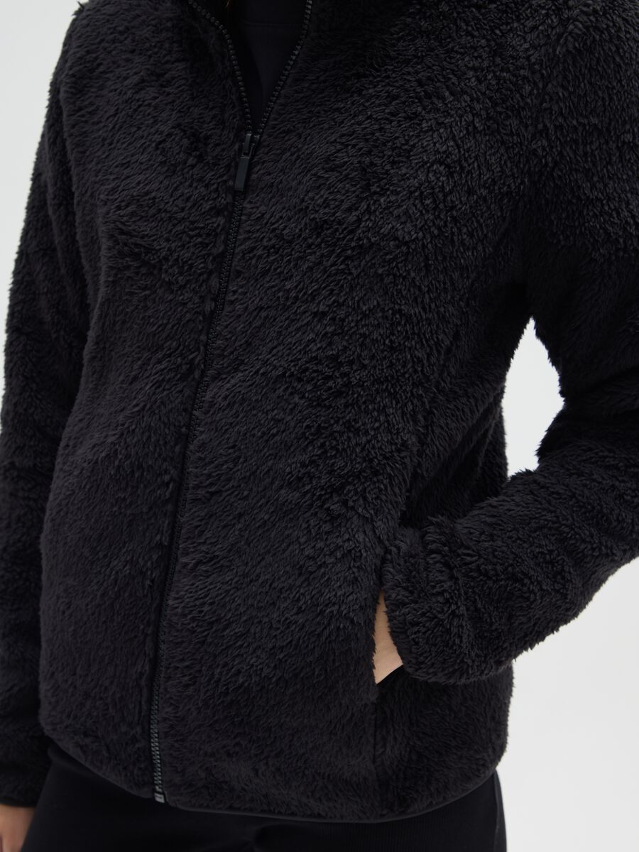 Black regular fit zip sweatshirt_3