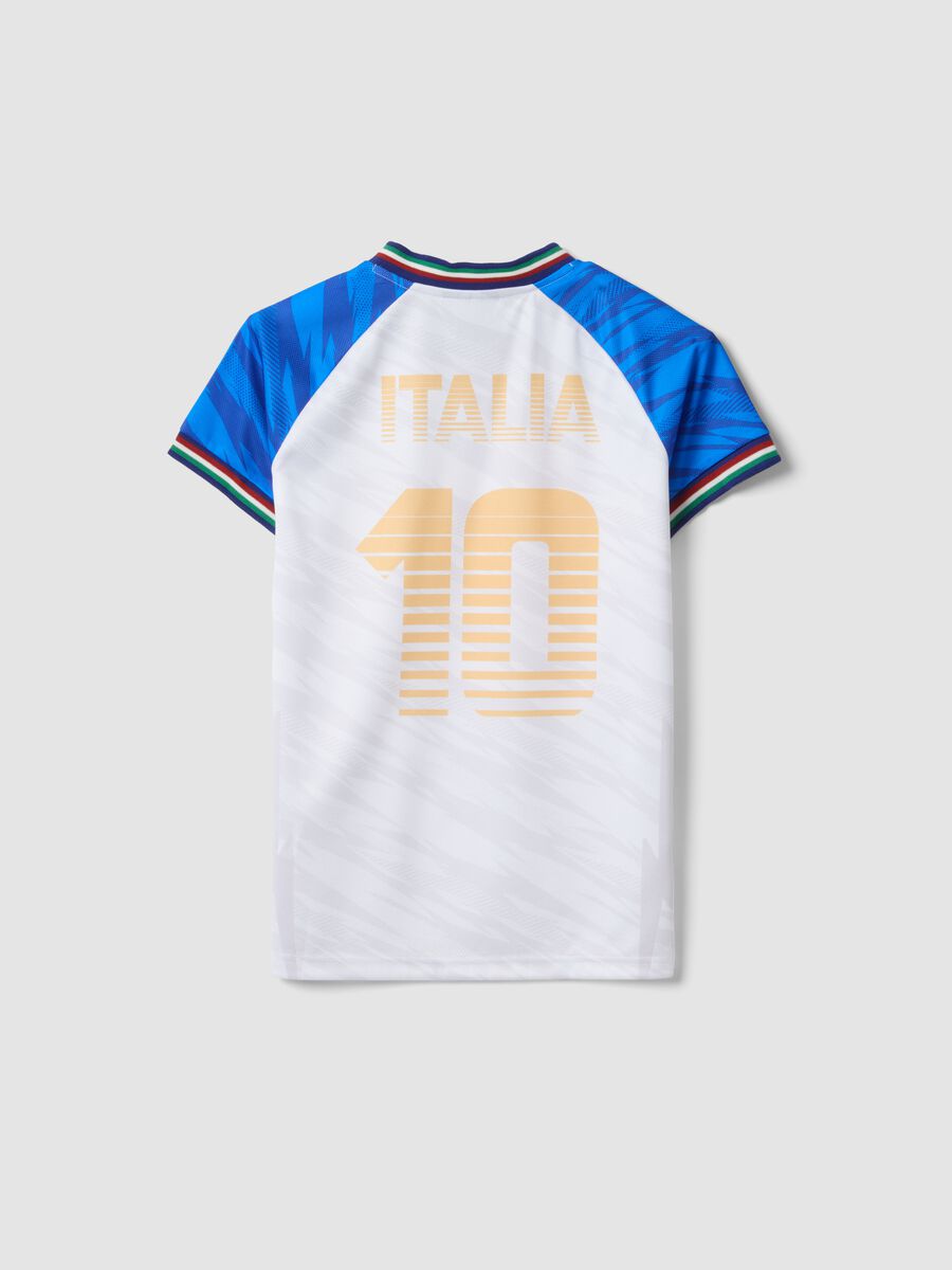 Kids&rsquo; Italy White and Sky-Blue Oversized Fit T-shirt_1