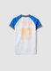 Kids&rsquo; Italy White and Sky-Blue Oversized Fit T-shirt_1