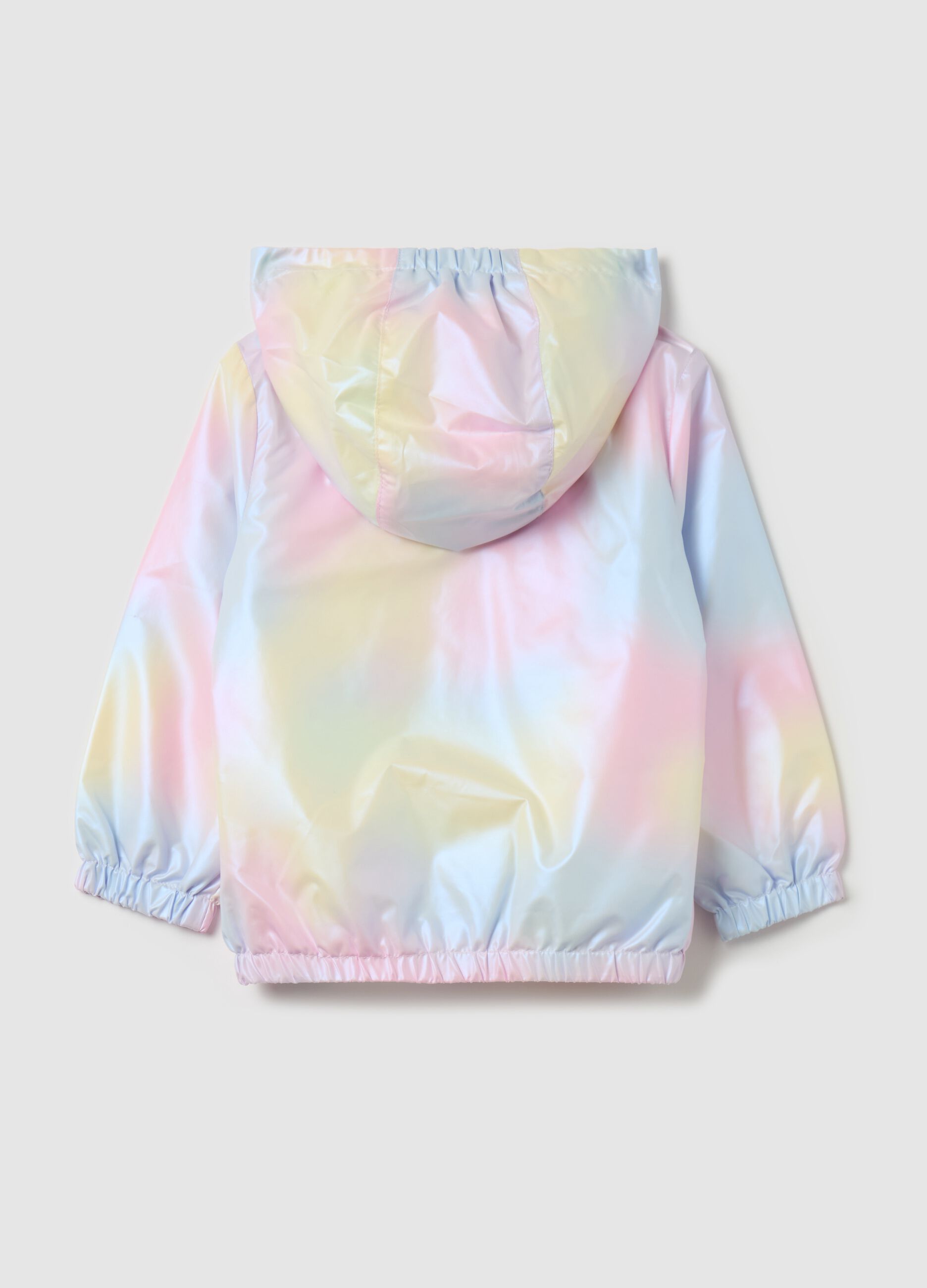 Shiny waterproof jacket with hood