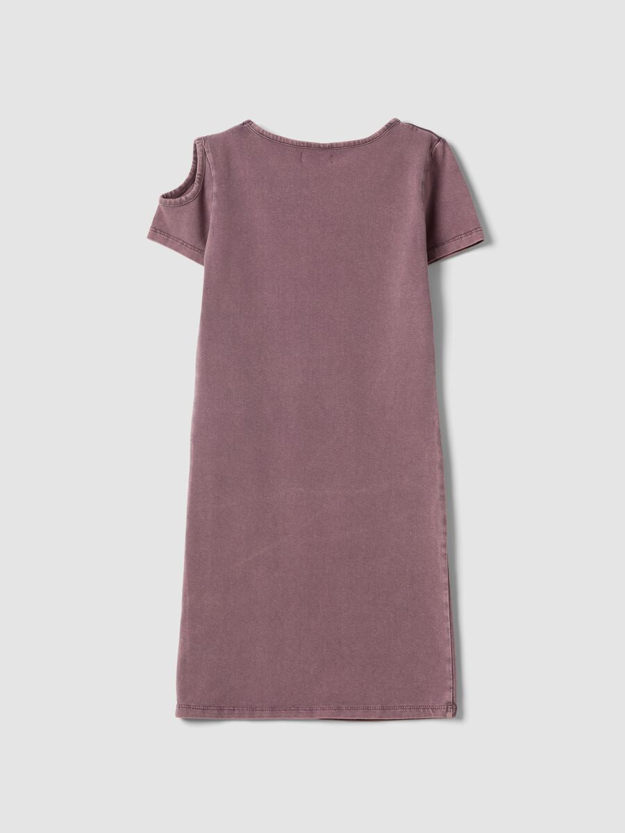 Pink stretch cotton midi dress_1