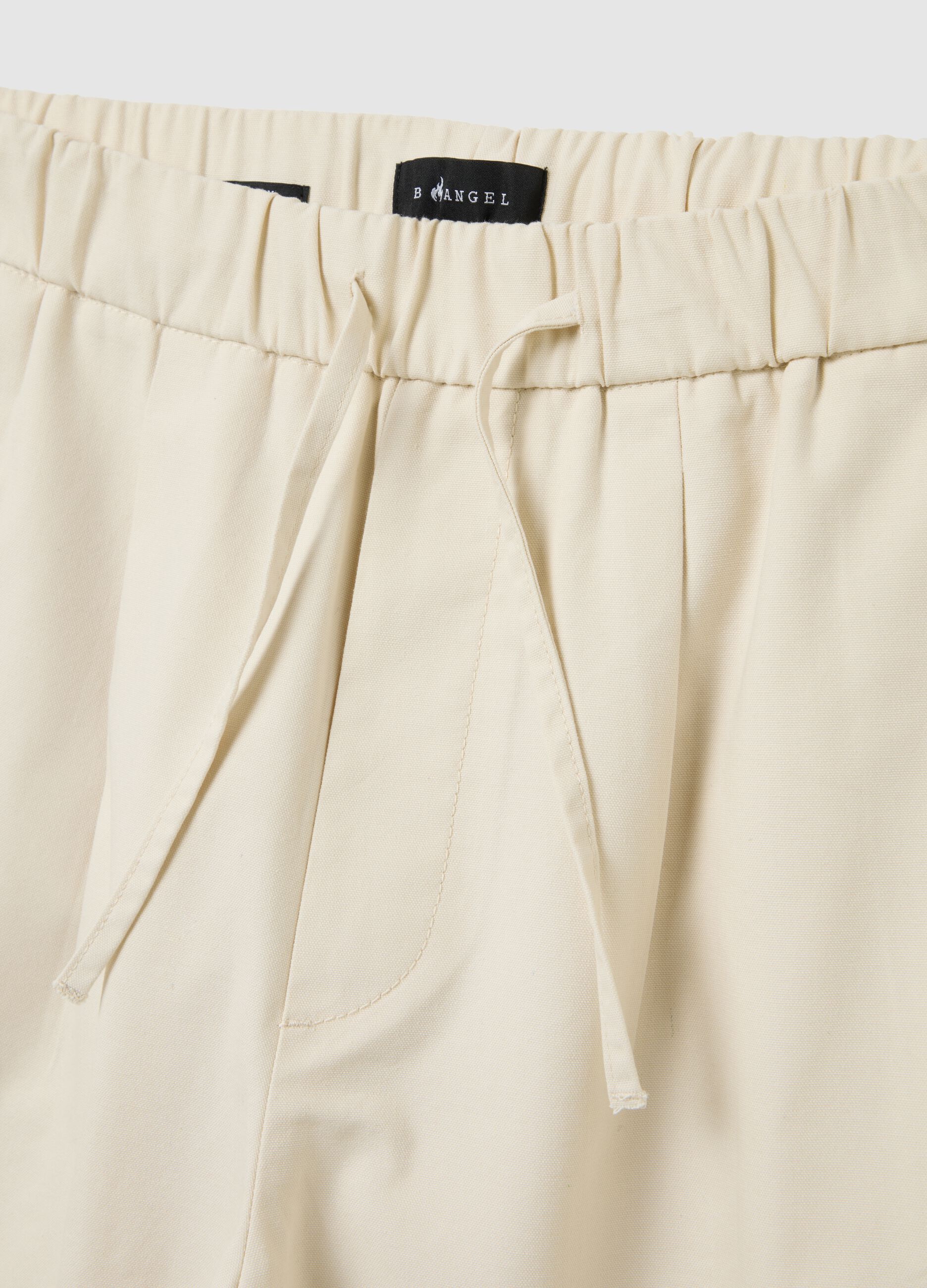 Men's Beige Baggy Pure Cotton Shorts