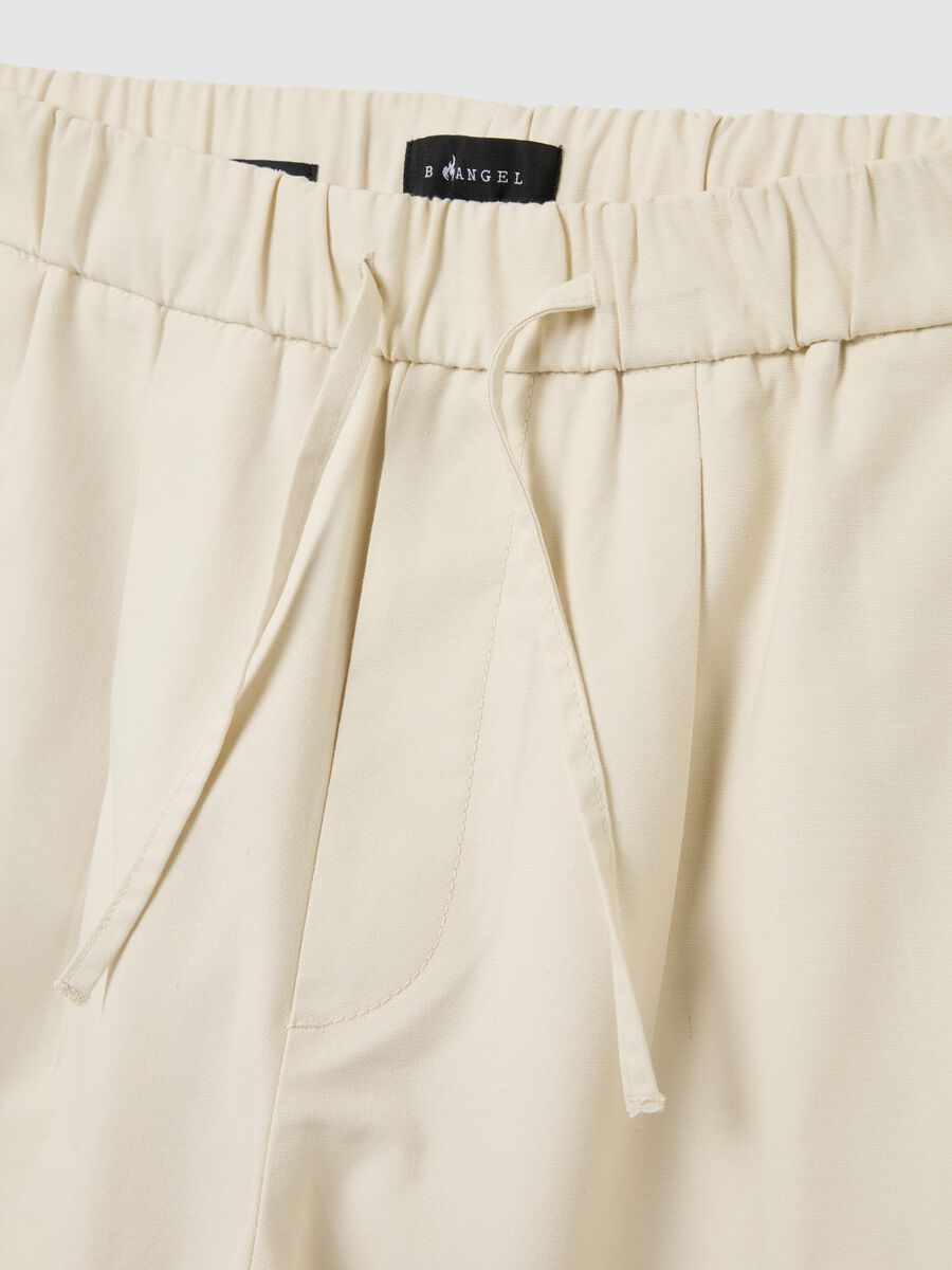 Men's Beige Baggy Pure Cotton Shorts_1
