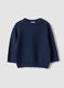 Maglia blu in puro cotone a girocollo in maglia regular fit per bimbo_0