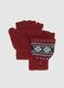 Children's Red Gloves with Snowflakes_0
