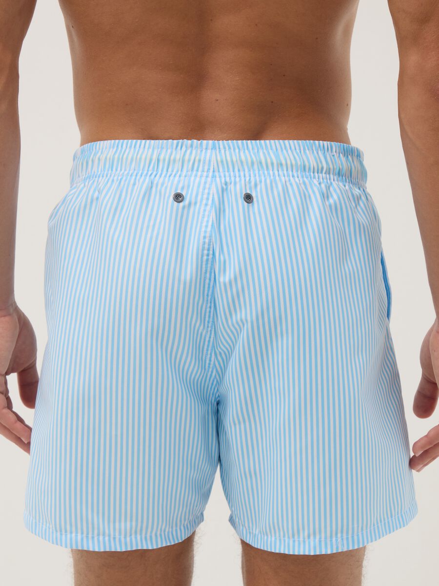 Blue and white striped swim boxers with Donald Duck print_2