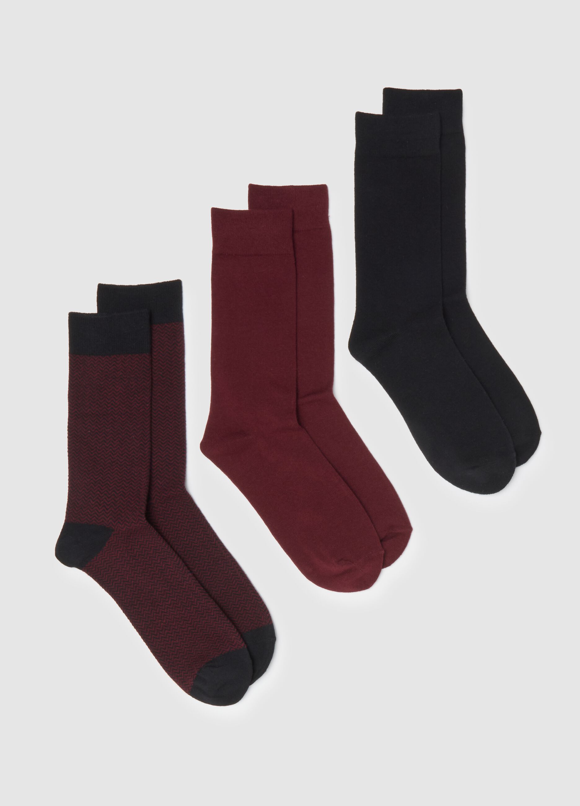 Multicolour cotton blend short socks tripack