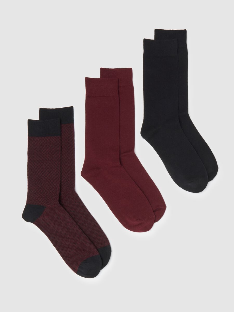 Multicolour cotton blend short socks tripack_0