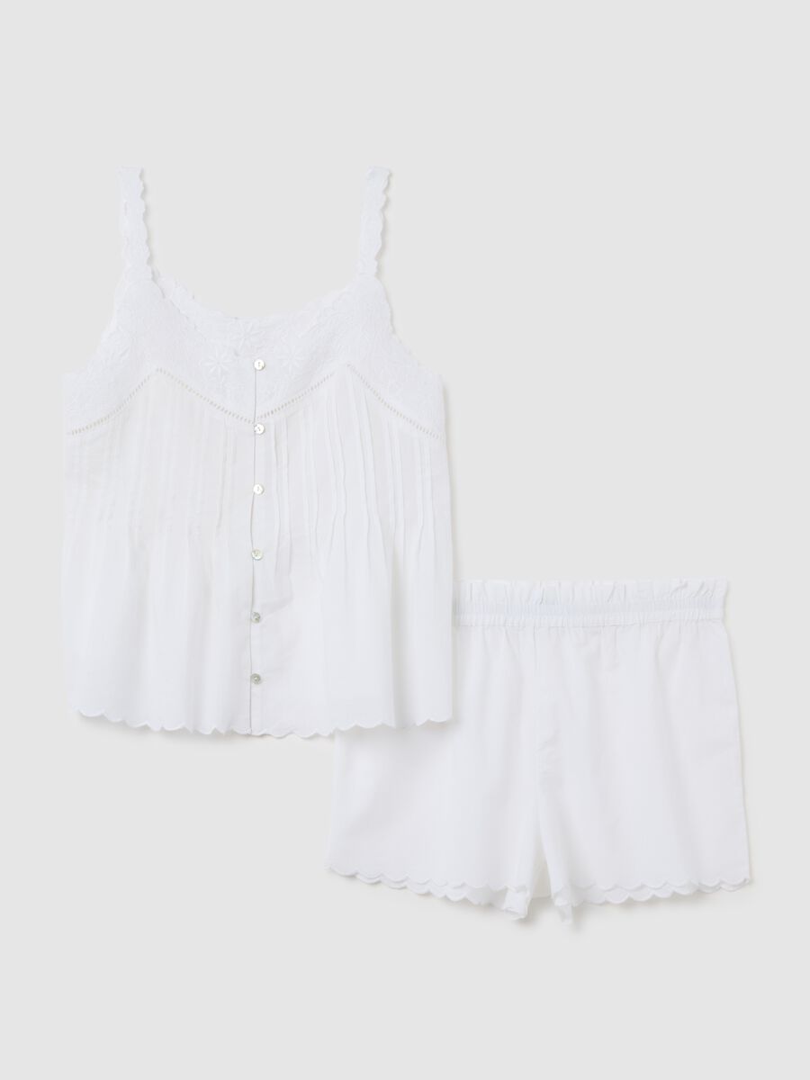 Women's white pure cotton regular fit pyjama set_4