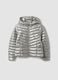 Grey Ultralight Padded Hooded Zip Jacket for Girls_4
