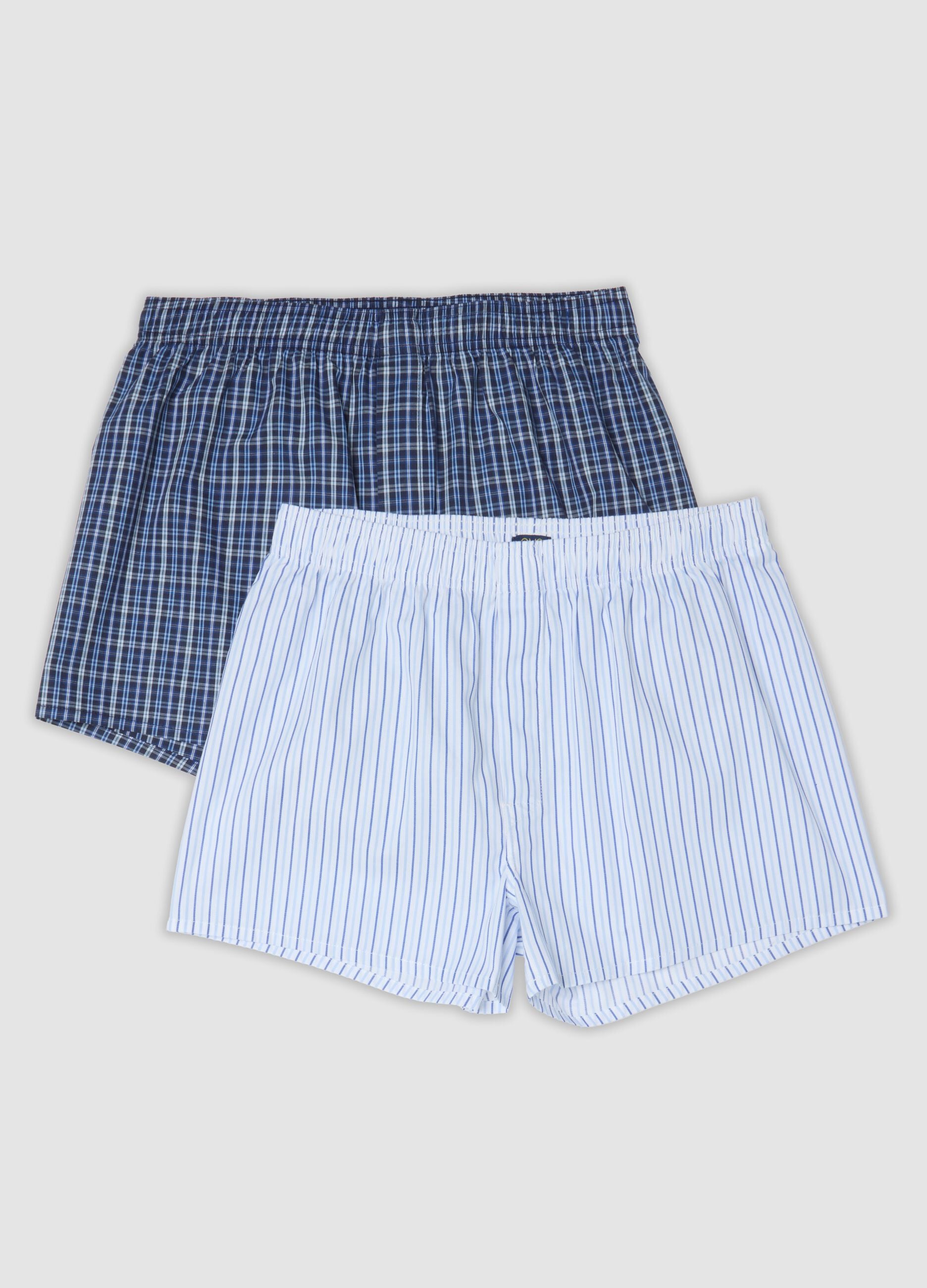 2-pack men&rsquo;s white and light blue boxer shorts in pure organic cotton