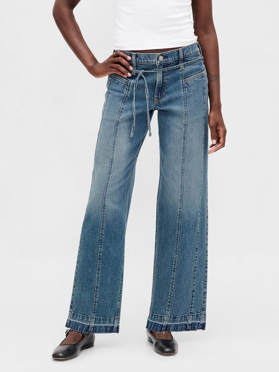 Blue Wide-Leg Denim Trousers_1