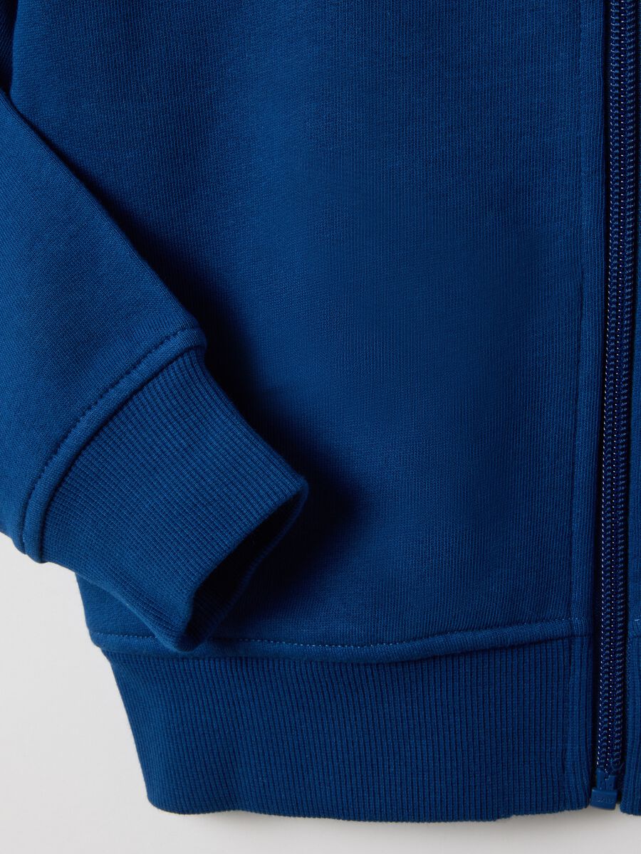 Children's regular fit blue full-zip pure cotton sweatshirt_3