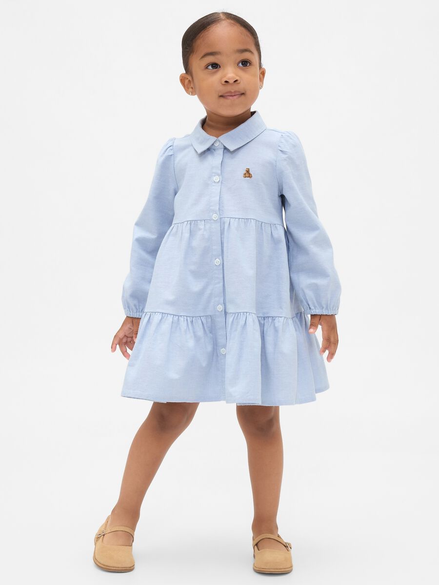 Vestito azzurro in cotone elasticizzato_0