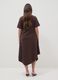 Brown regular fit stretch cotton dress_2