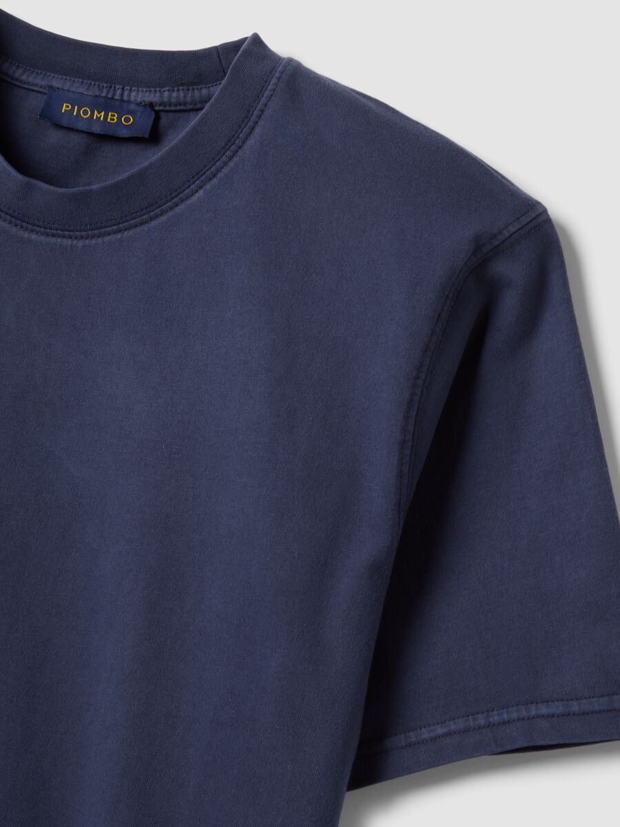T-shirt in puro cotone blu relaxed fit_1
