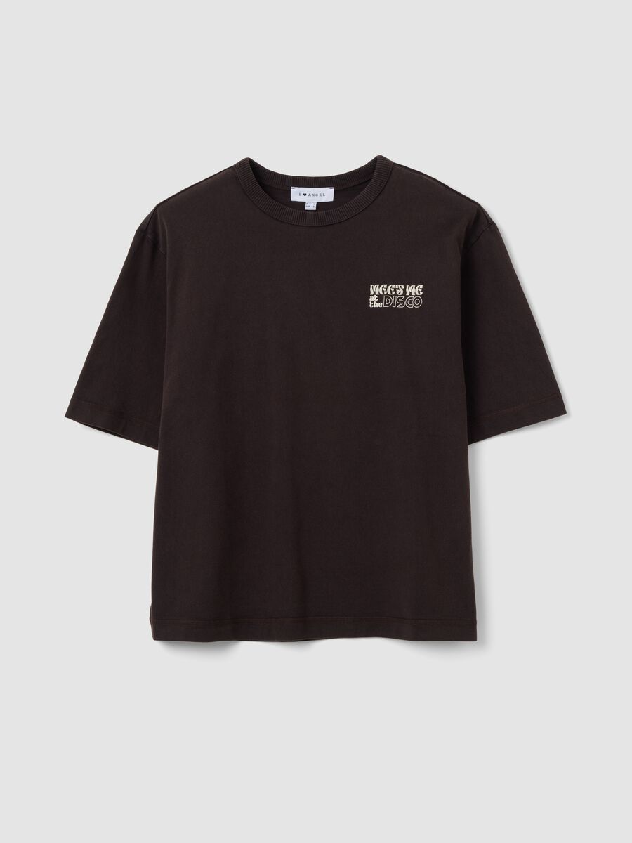 T-shirt grigia in puro cotone over fit con scritta sul petto_4