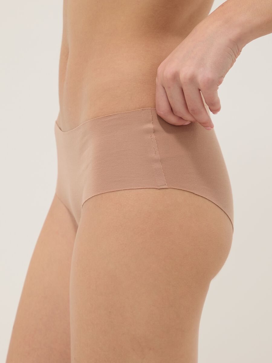 Slip comodi in cotone organico elasticizzato beige regular fit_1