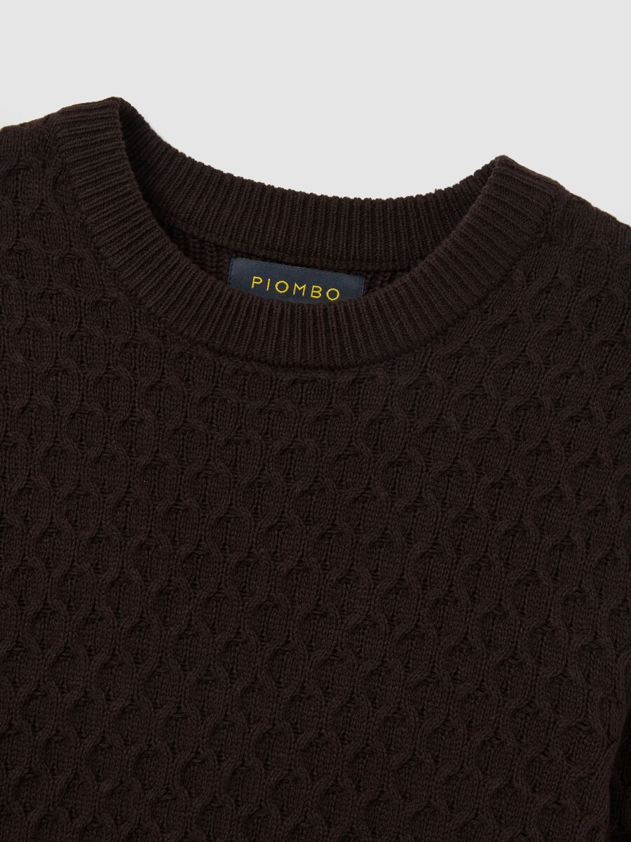 Brown cotton blend sweater regular fit_5